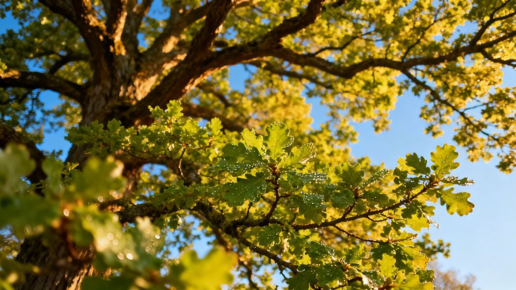 Healthy tree transitioning from spring to summer.